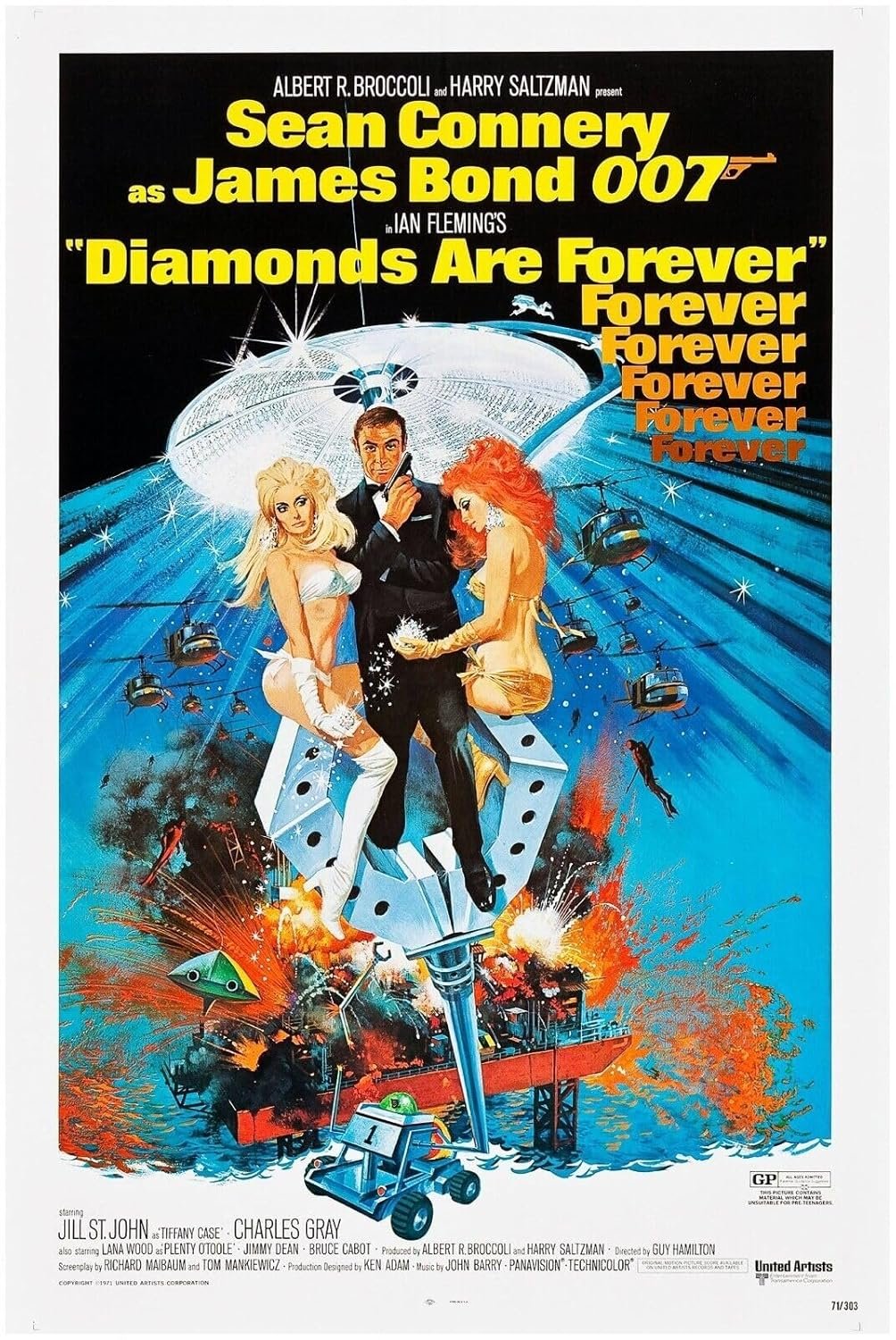 Diamonds are Forever - Movie Poster - Sean Connery - US Ver #2-8 x 12 Inches