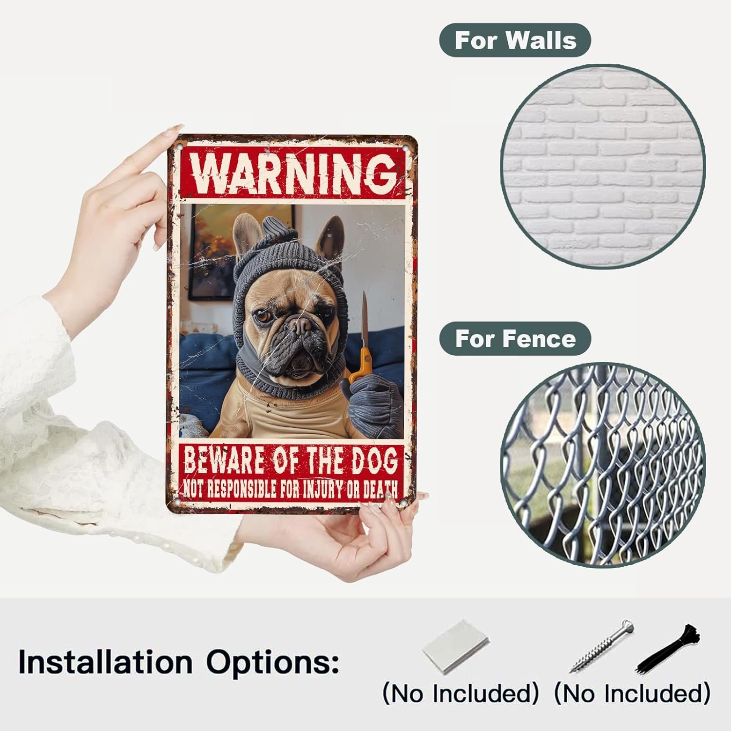 Dog Metal Tin Sign Beware Of The Dog The Cat Is Shady Too Cat Sign Retro Wall Art Decor Funny Signs Vintage Bar Pub Club Indoor Home Gifts 12 * 8in