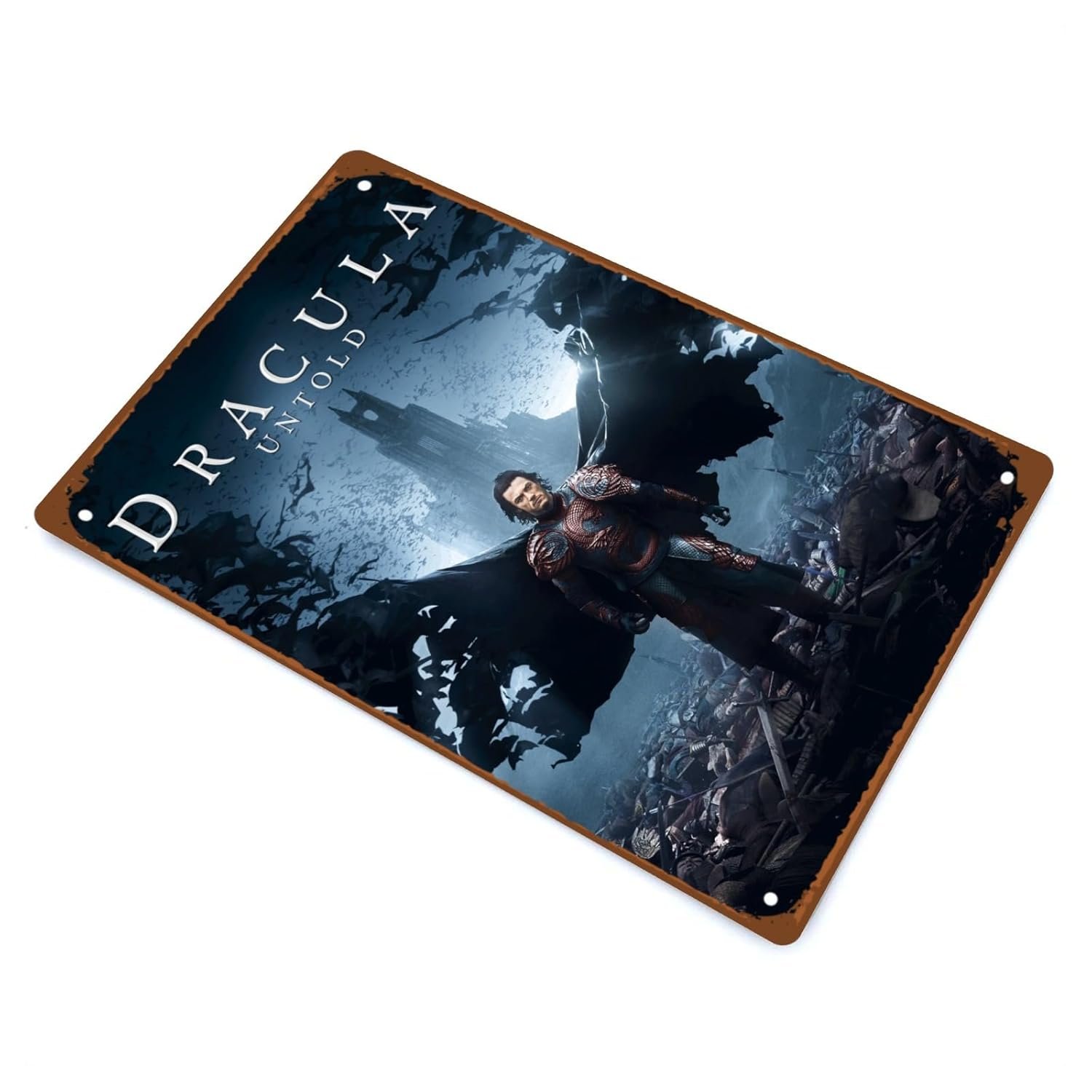 Dracula Untold Movie Metal Wall Tin Sign Bloodsucker Classic Movies Poster Man Cave Decor Retro Gift Vintage Decorations 8"x12"