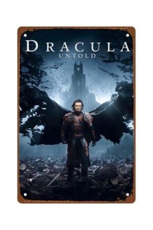 Dracula Untold Movie Metal Wall Tin Sign Bloodsucker Classic Movies Poster Man Cave Decor Retro Gift Vintage Decorations 8"x12"