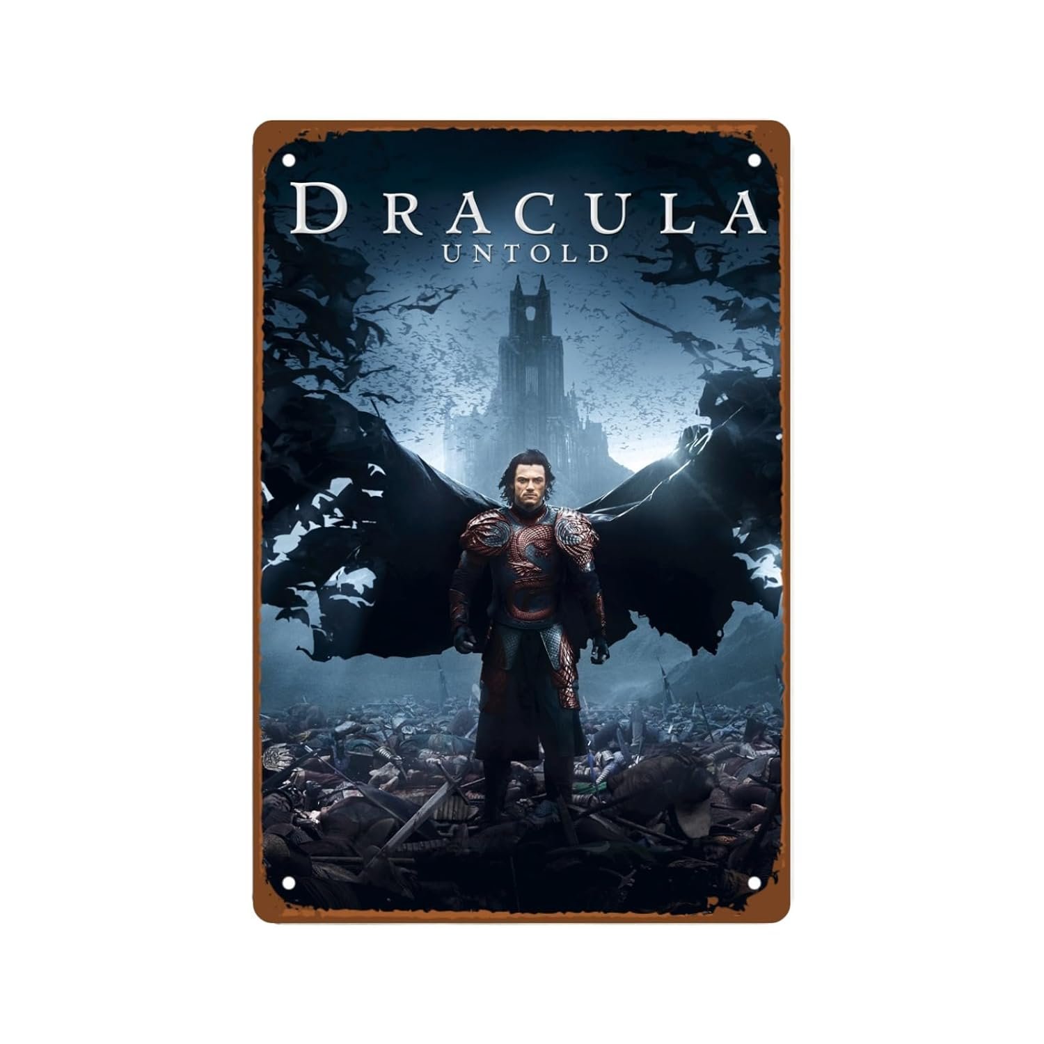Dracula Untold Movie Metal Wall Tin Sign Bloodsucker Classic Movies Poster Man Cave Decor Retro Gift Vintage Decorations 8"x12"