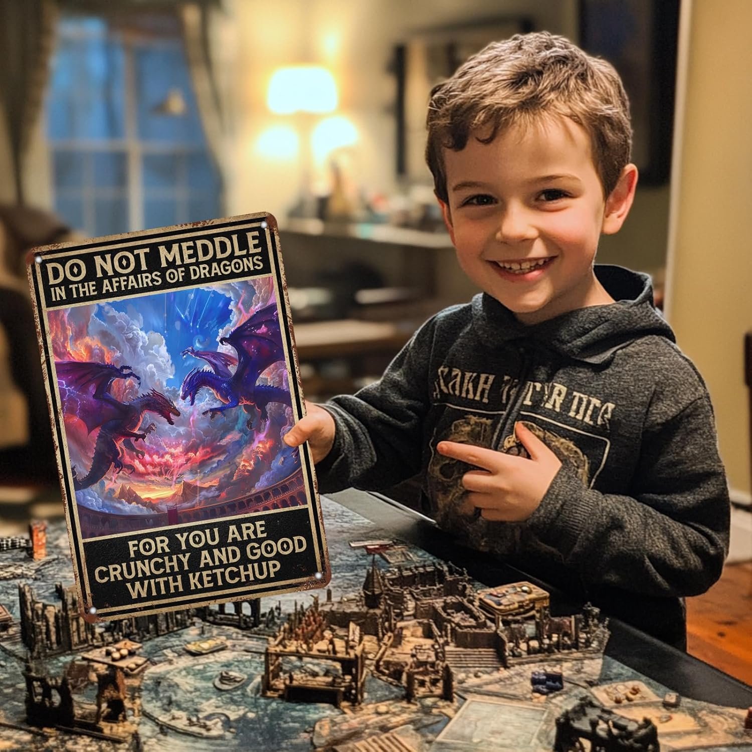 Dragon Decor Metal Sign Do Not Meddle in The Affairs of Dragons Funny Sarcastic Wall Art Man Cave Bar Decor 12x8 Inch