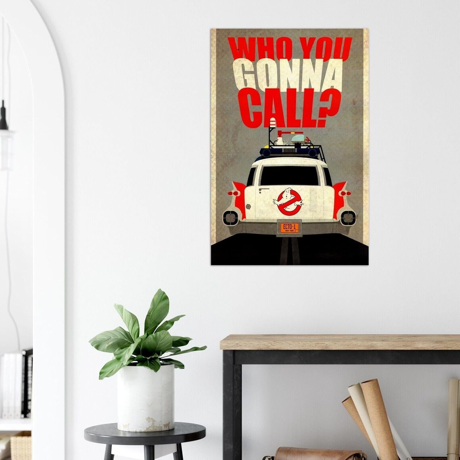 ECTO 1 - Who You Gonna Call? Ghostbusters 2 Movie Poster, Print, Wall Art (8x12Inches)
