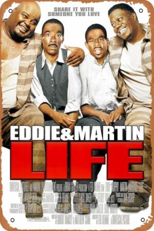 Eddie Murphy Life Movie Poster Vintage Tin Sign for Home Wall Art Decor Cafe Bar Man Cave Garage Retro Metal Sign 12 X 8 inch