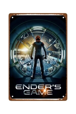 Ender's Games Movie Metal Wall Tin Sign Sciences Fiction Adventure Action Movies Man Cave Decor Retro Gift Vintage Shabby Chic Decorations 8"x12"