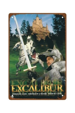 Excalibur Movie Metal Wall Tin Sign Classic Retro Movie Poster Retro Gift Man Cave Decor Vintage Decorations 8"x12"