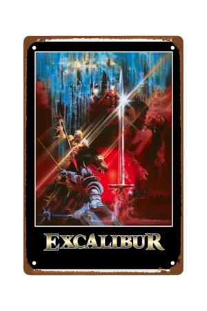 Excalibur Wall Movie Metal Wall Tin Sign Anime Poster Man Cave Decor Retro Gift Vintage Decorations 8"x12"