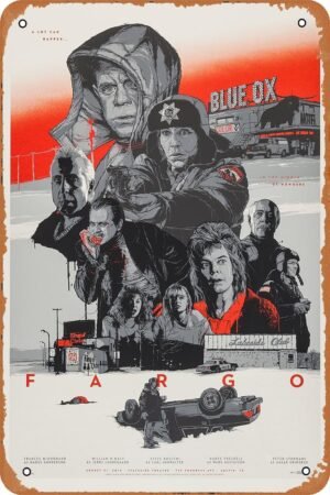 Fargo 2013 Movie Poster Vintage Metal Tin Sign Retro Wall Art Decor 8X12INCH
