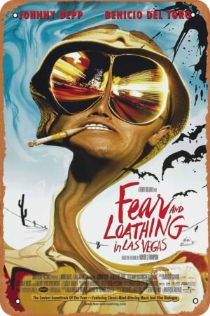 Fear And Loathing in Las Vegas (1998) Movie Poster Movie Metal Tin Sign Retro Vintage Wall Art Decor Gifts for Man Women 8x12 inches