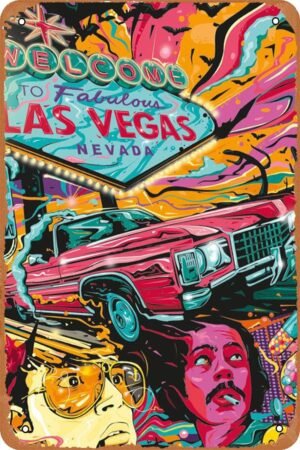 Fear and Loathing in Las VegasMovie Poster Movie Metal Tin Sign Retro Vintage Wall Art Decor Gifts for Man Women 8x12 inches