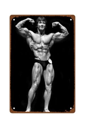 Frank Zane Metal Wall Tin Sign wall art Gym Fighting Gym Aesthetic Poster room decor Man Cave Decor Retro Gift Vintage Decorations 8"x12"