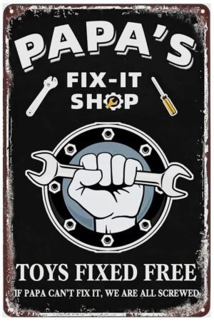Garage Signs Papa Man Cave For Men Metal Tin Sign Garage Decor Man cave Decorations 8x12 Inch