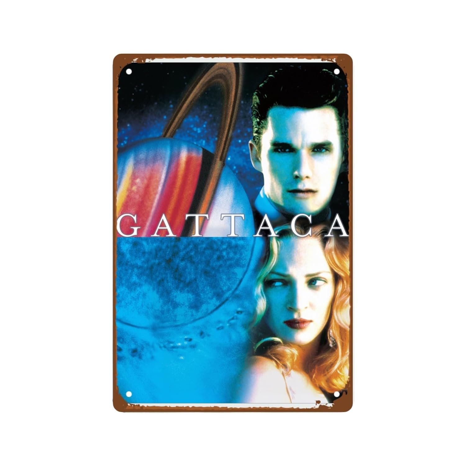 Gattaca Movie Metal Wall Tin Sign Classic Film Poster Retro Gift Man Cave Decor Vintage Decorations 8"x12"
