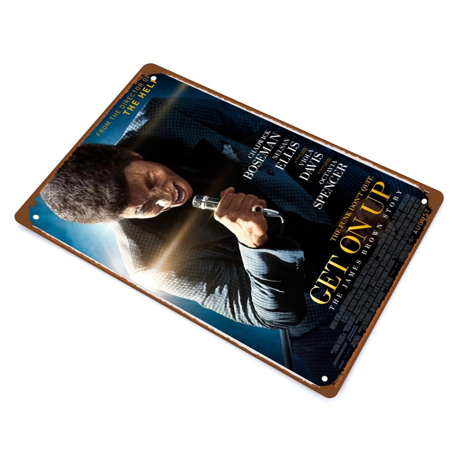 Get On Up Movie Man Cave Decor The Funk Don't Quit Metal Wall Tin Sign Retro Gift Vintage Decorations 8"x12"