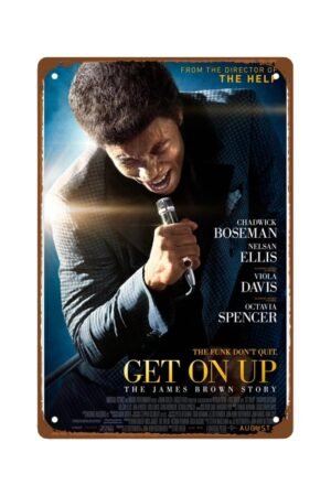 Get On Up Movie Man Cave Decor The Funk Don't Quit Metal Wall Tin Sign Retro Gift Vintage Decorations 8"x12"