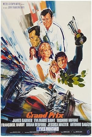 Grand Prix - James Garner - 1966 - Vintage Racing Movie Poster (24x36Inches)