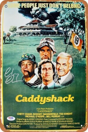 GYMBED Vintage Movie Tin Sign,Caddyshack 1980 Poster Vintage Metal Sign Retro Wall Decor 12x8 Inches
