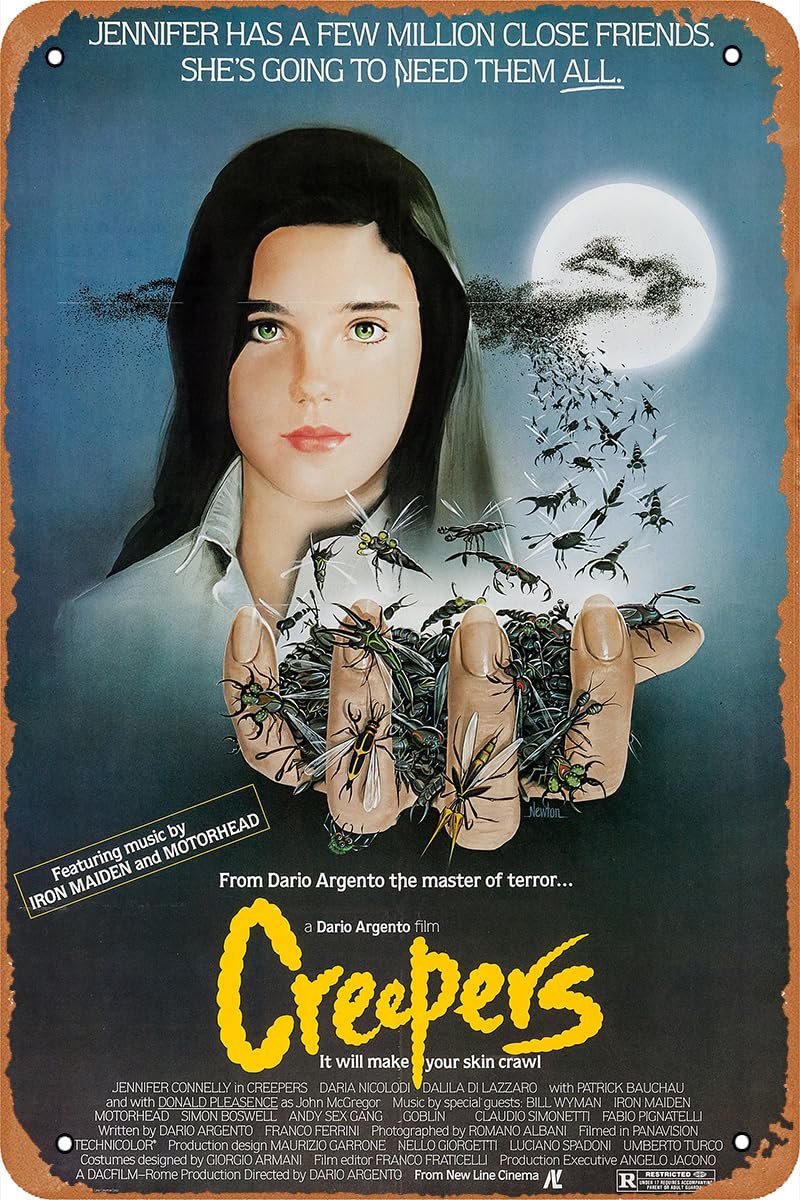 GYMBED Vintage Movie Tin Sign,Creepers Poster Vintage Metal Sign Retro Wall Decor 12x8 Inches