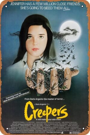 GYMBED Vintage Movie Tin Sign,Creepers Poster Vintage Metal Sign Retro Wall Decor 12x8 Inches