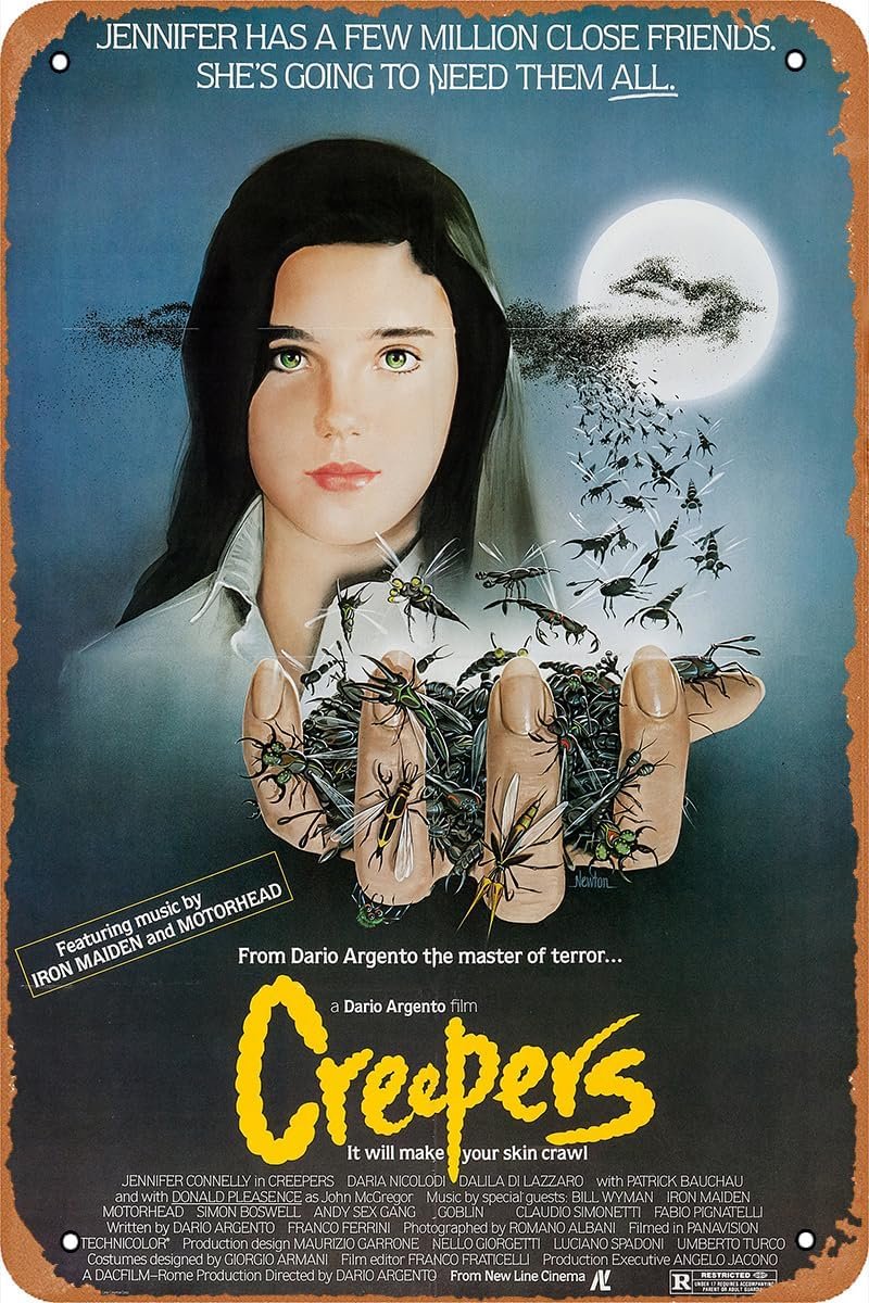 GYMBED Vintage Movie Tin Sign,Creepers Poster Vintage Metal Sign Retro Wall Decor 12x8 Inches