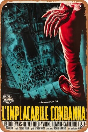 GYMBED Vintage Movie Tin Sign,Curse of the Werewolf Poster Vintage Metal Sign Retro Wall Decor 12x8 Inches