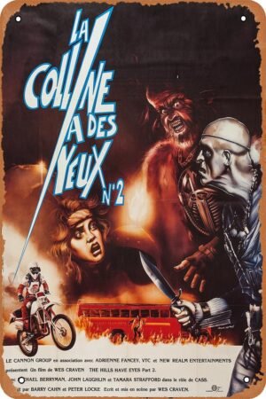 GYMBED Vintage Movie Tin Sign,he Hills Have Eyes Part II Poster Vintage Metal Sign Retro Wall Decor 12x8 Inches