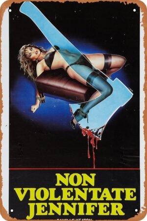 GYMBED Vintage Movie Tin Sign,I Spit on Your Grave 1984 Poster Vintage Metal Sign Retro Wall Decor 12x8 Inches