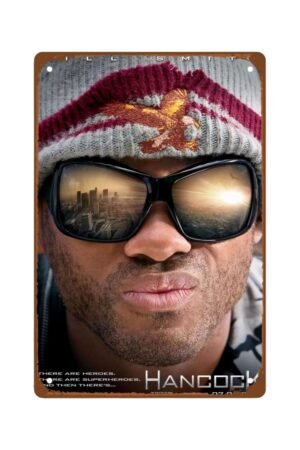 Hancock Movie Man Cave Decor Classic Film Poster Metal Wall Tin Sign Retro Gift Vintage Decorations 8"x12"