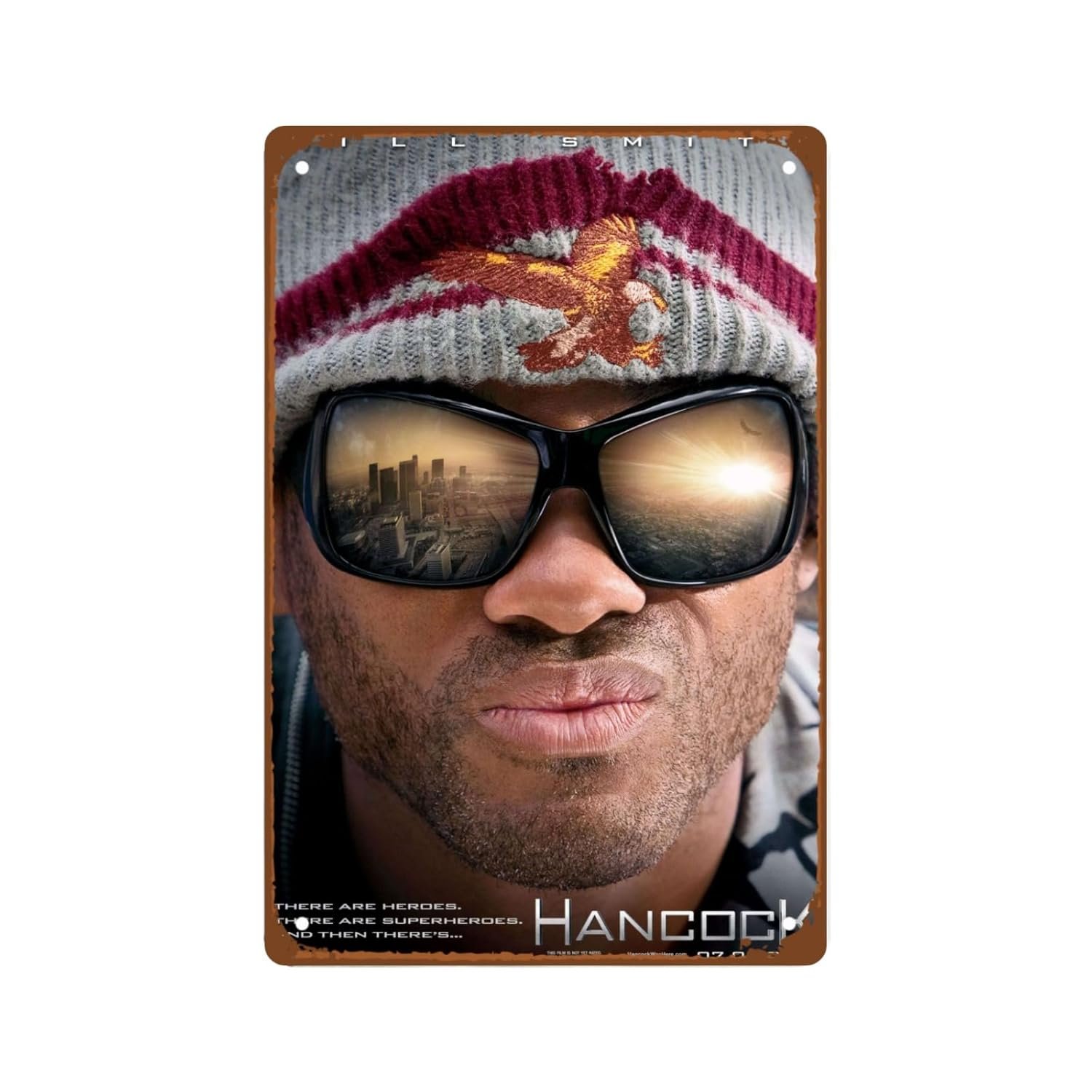 Hancock Movie Man Cave Decor Classic Film Poster Metal Wall Tin Sign Retro Gift Vintage Decorations 8"x12"