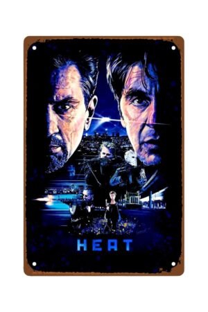 Heat Film Man Cave Decor Action Movies Classic Movies Poster Metal Wall Tin Sign Retro Gift Vintage Decorations 8"x12"