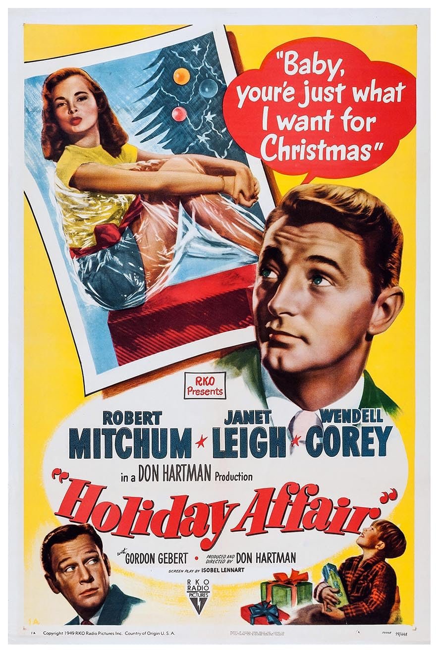 Holiday Affair 1949 v2 - Robert Mitchum - Vintage Classic Movie Poster-12 x 18 Inches