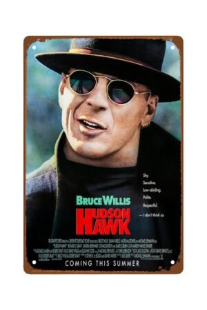 Hudson Hawk Movie Man Cave Decor Vintage Movie Poster Metal Wall Tin Sign Retro Gift Vintage Decorations 8"x12"