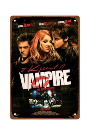 I Kissed A Vampire Movie Metal Wall Tin Sign Room Decor Man Cave Decor Retro Gift Vintage Decorations 8"x12"