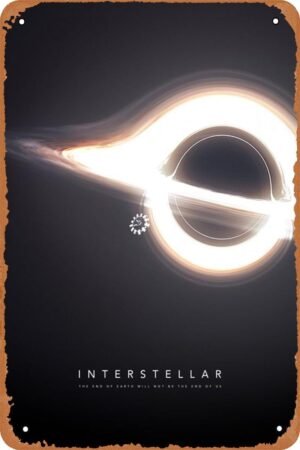 Interstellar Gargantua Movie Poster Movie Metal Tin Sign Retro Vintage Wall Art Decor Gifts for Man Women 8x12 inches