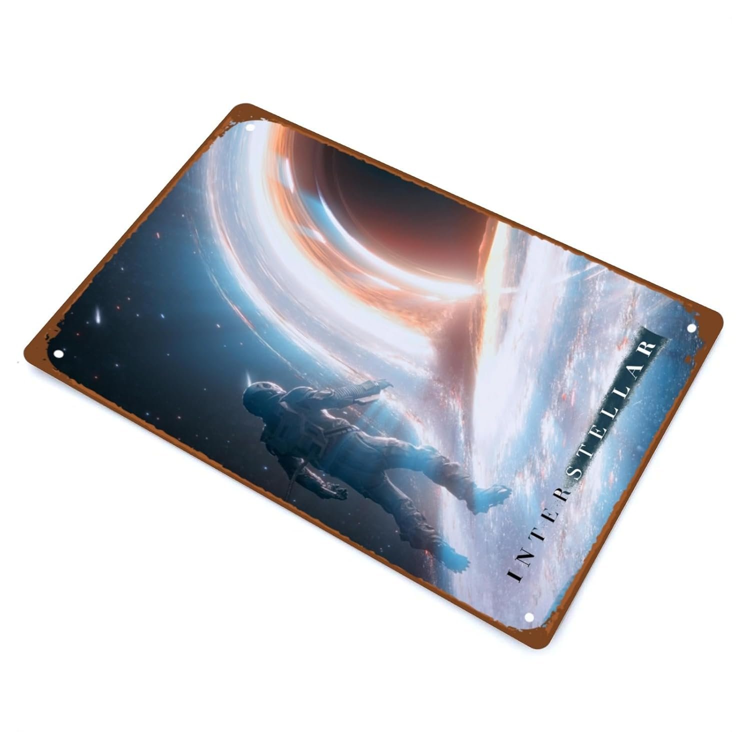 Interstellar Movie Metal Wall Tin Sign Space Technology Movies Man Cave Decor Retro Gift Vintage Space Robot Spacecraft Movie Decorations 8"x12"