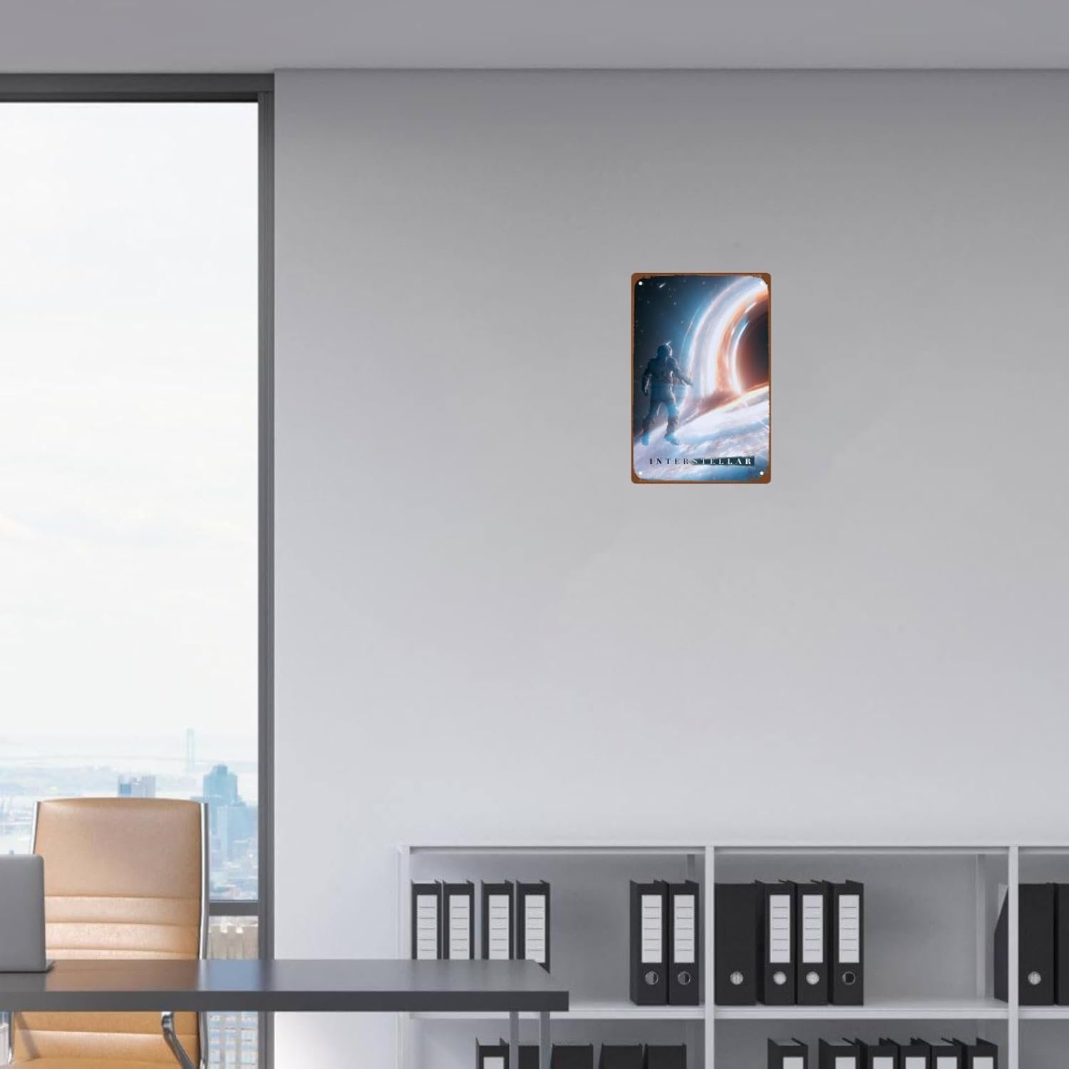 Interstellar Movie Metal Wall Tin Sign Space Technology Movies Man Cave Decor Retro Gift Vintage Space Robot Spacecraft Movie Decorations 8"x12"