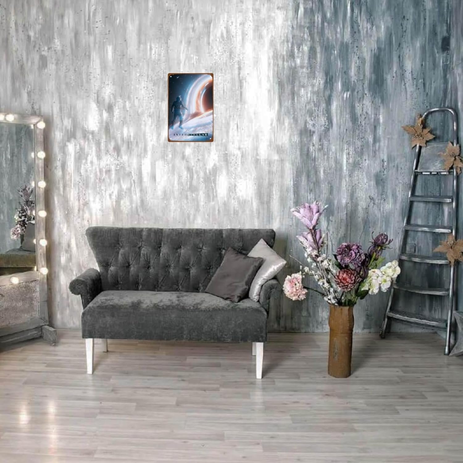 Interstellar Movie Metal Wall Tin Sign Space Technology Movies Man Cave Decor Retro Gift Vintage Space Robot Spacecraft Movie Decorations 8"x12"