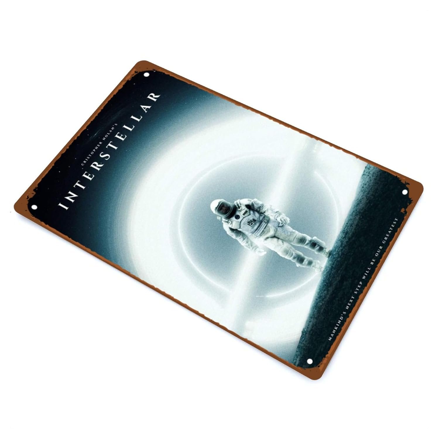 Interstellar Movie Metal Wall Tin Sign Space Technology Movies Mans Cave Decor Retro Gift Vintage Space Robot Spacecraft Movie Decorations 8"x12"