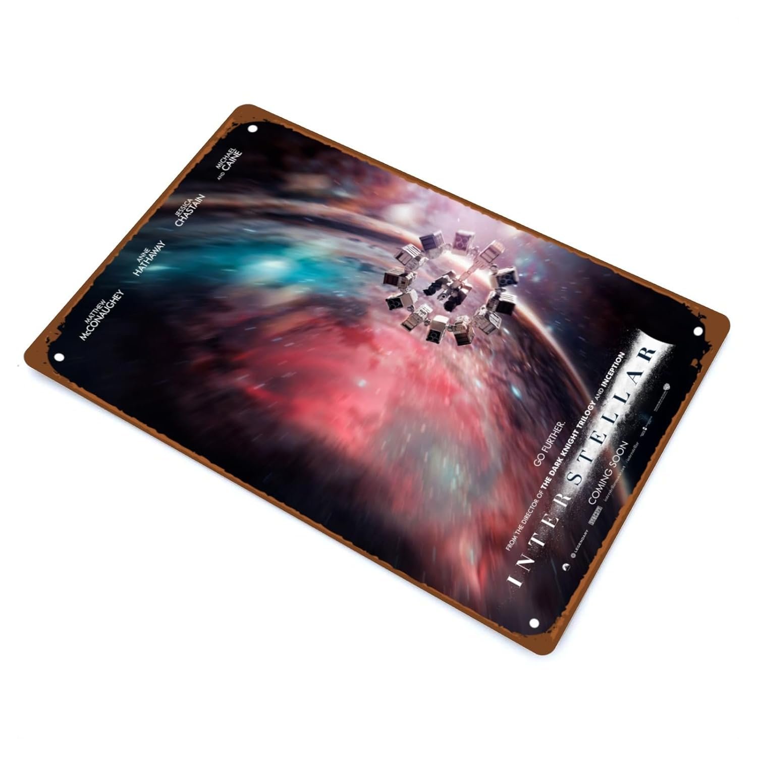 Interstellar Movie Metal Wall Tin Sign Spaces Technology Movies Retro Gift Mans Cave Decor Vintage Space Robot Spacecraft Movies Decorations 8"x12"