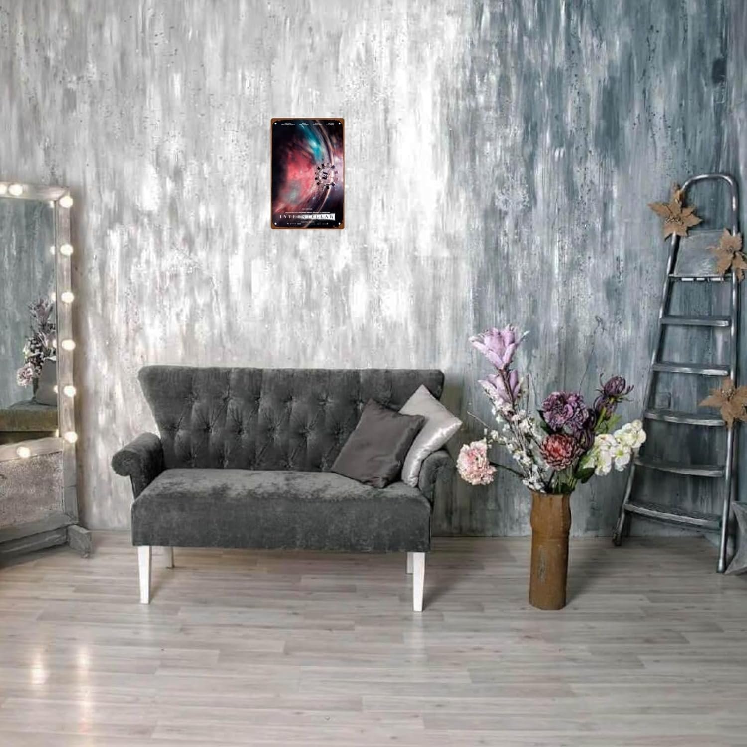 Interstellar Movie Metal Wall Tin Sign Spaces Technology Movies Retro Gift Mans Cave Decor Vintage Space Robot Spacecraft Movies Decorations 8"x12"