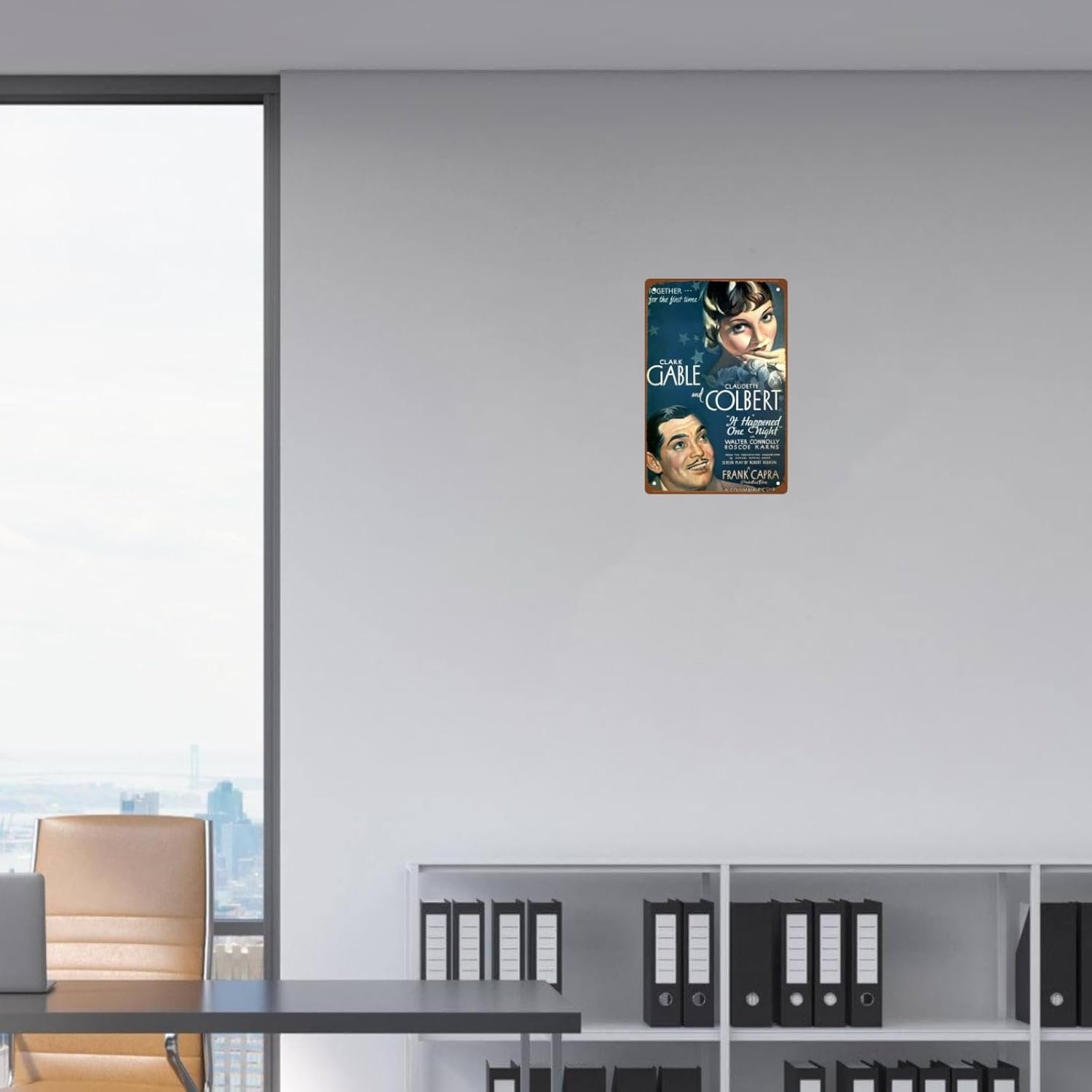 It Happened One Night (1934) Movies Metal Wall Tin Sign Romantic Comedy Movie Retro Gift Man Cave Decor Vintage Tropical Retro Movie Posters Decorations 8"x12"