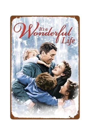 It's A Wonderful Life Movie Man Cave Decor Romantic And Heartwarming Movies Casual Metal Wall Tin Sign Retro Gift Vintage Decorations Warm Love Movie 8"x12"