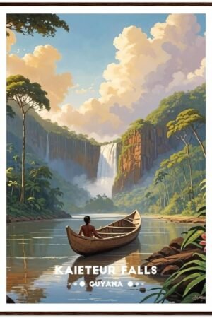 Kaieteur Falls Guyana Poster Jungle Waterfall Scenic Nature Art October 2025