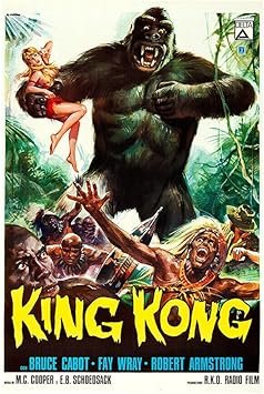 King Kong - 1933 - Brazilian Release Version - Vintage Classic Movie Poster-12 x18 Inches (Black - Framed)
