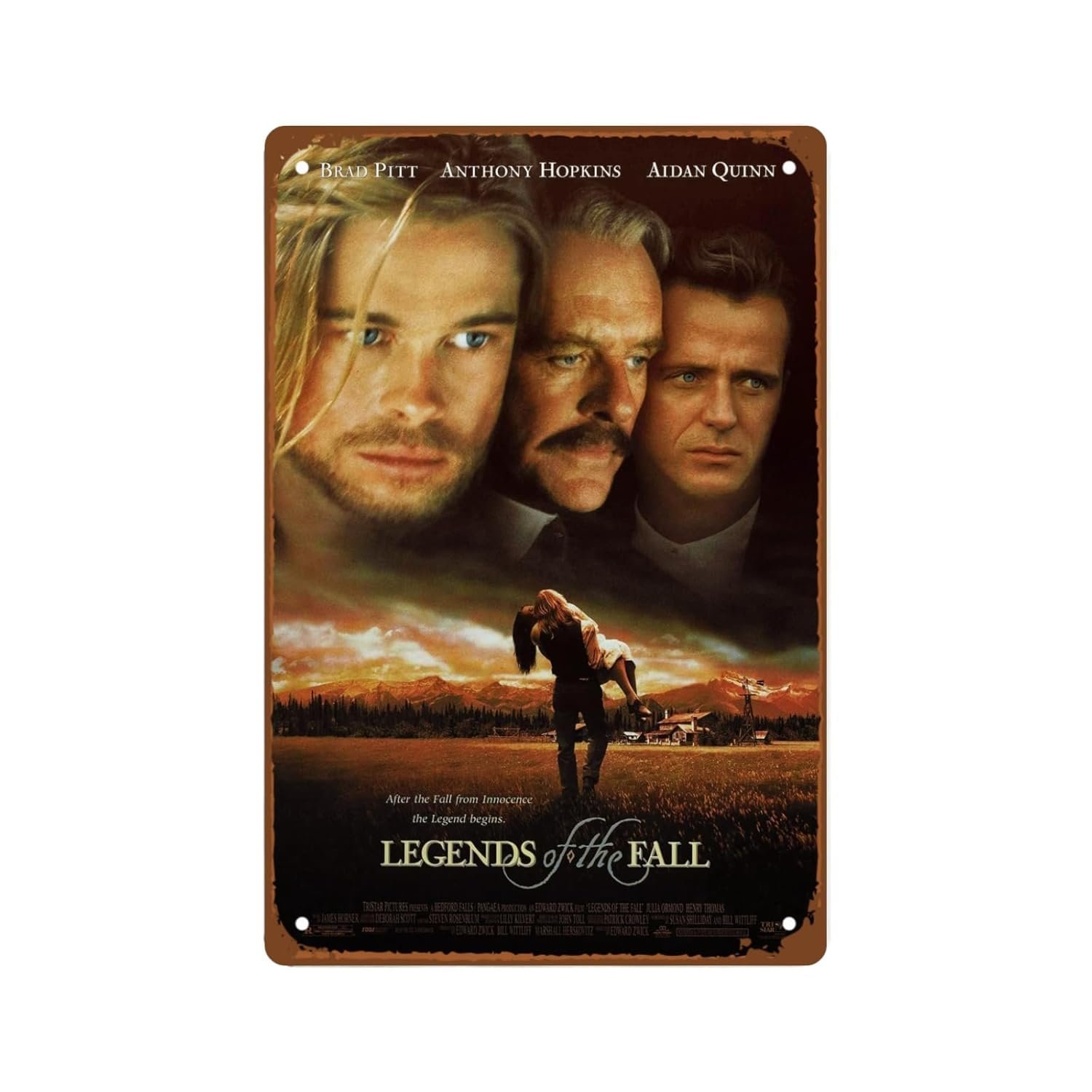 Legends Of The Fall Movie Metal Wall Tin Sign Plot Love Movie Rustic Retro Gift Man Cave Decor Vintage Decorations War Western Films 8"x12"