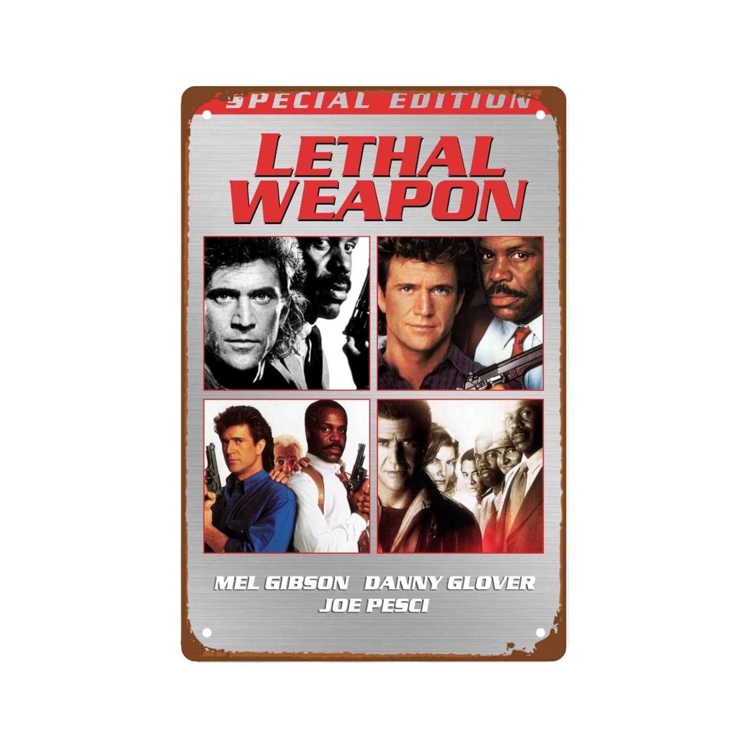 Lethal Weapon Movie Man Cave Decor Action Comedy Films Country Rustic Metal Wall Tin Sign Retro Gift Vintage Decorations Fight Plot Films 8"x12"