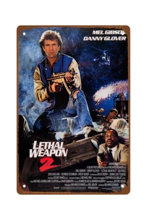 Lethal Weapon Movie Metal Wall Tin Sign wall art Classic Film Poster room decor Man Cave Decor Retro Gift Vintage Decorations 8"x12"