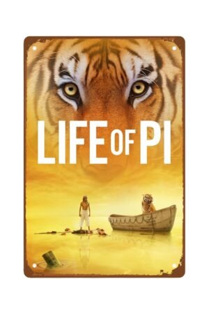 Life Of Pi Movie Metal Wall Tin Sign Classic Movie Poster Man Cave Decor Retro Gift Vintage Decorations 8"x12"