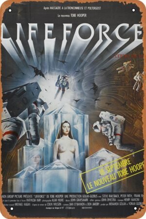 Lifeforce 101 Horror Movie Poster Tin Sign Vintage Metal Sign Retro Wall Decor 12x8 Inches