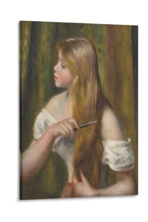 liuxingokgo Blonde Girl Combing Her Hair, 1894 Prints Canvas Art Poster And Wall Art Picture Print Modern Family Bedroom Decor Posters 08x12inch(20x30cm)
